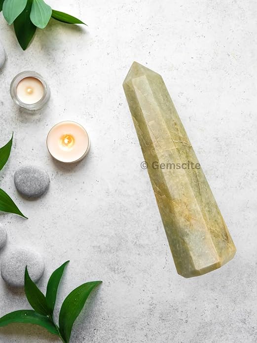 WholesaleGemShop 3 Inch Gemstones Obelisk Tower Jumbo Facet Aura Rock Crystal Natural Polished Earth Wand Spirit