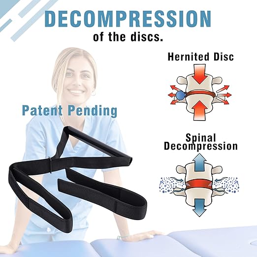 Neck Stretcher Strap, Spine Chiropractic Decompression Tool with Chin Belt, Cervical Neck Traction.
