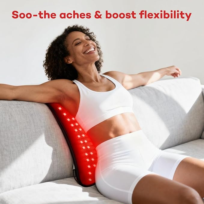 Ezona Red Light Therapy Pad for Body Pain, 24 x 12 inch Large Infrared Light Therapy with 660/ 850nm for Back Relief, High-Output 242 LEDs Light with Remote Control for Shoulder Waist Knee Muscle