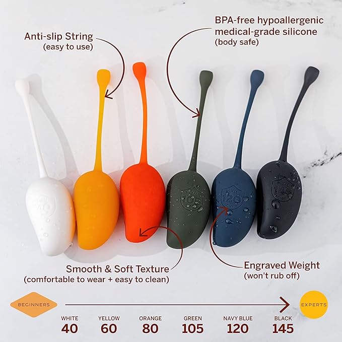 Pixie Inner Core Wellness & Strength Training for Feminine Care – Women’s Core Strength Set – Set of 6 – Includes Easy-to-Read Guide & Exercises for Beginners & Advanced