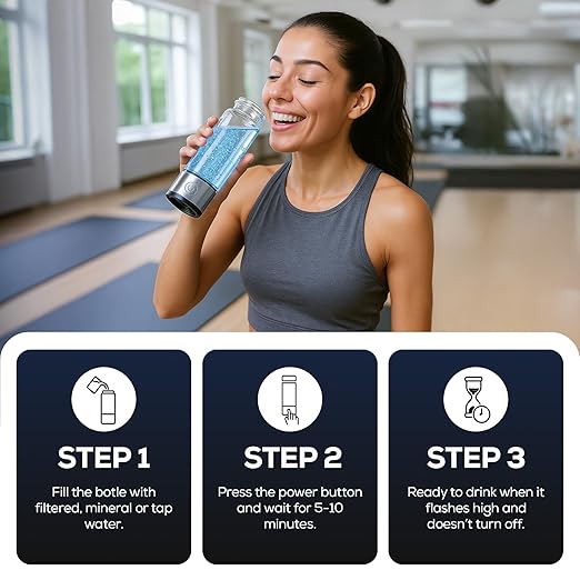 2026 Newly Updated Hydrogen Water Bottle Generator – 420ml Portable Hydrogen Water Ionizer with SPE/PEM Technology – Hydrogen Water Machine – High Hydrogen Concentration 1100–1680 PPB