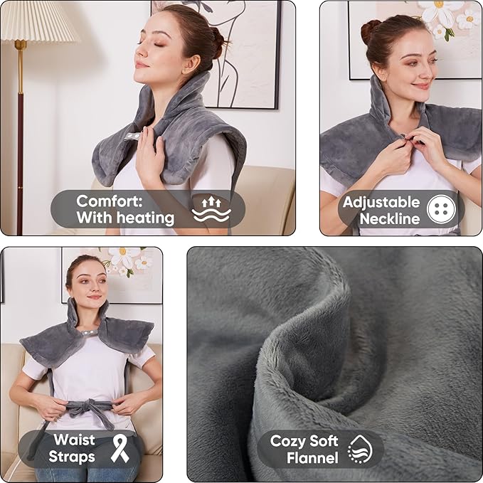 Large Electric Heating Pad for Full Body Pain Relief – 25"x37" Heating Pad for Neck, Back & Shoulder with 5 Heat Settings, Auto Shut-Off, & Timer, Ideal Gift for Man Women & Seniors