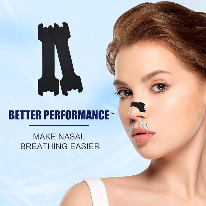 50Pcs Nasal Strips for Snoring, Nose Strips for Breathing, Sweat-Resistant - Improve Sleep, Relief from Nasal Congestion(Black,50)