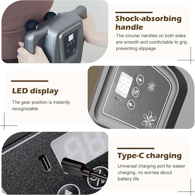 PakaLife Massage Gun Set,Gift for Husband,Professional Deep Tissue with Cupping Kit for Massage Therapy,Back Massager for Pain Relief Deep Tissue (24 Head Foot Massage Gun)