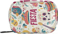 White Fiesta Guitars Skulls Hats Travel Pill Organizer Case Box Container Weekly Portable Vitamin Medicine Holder Storage Bag with Zipper Removable