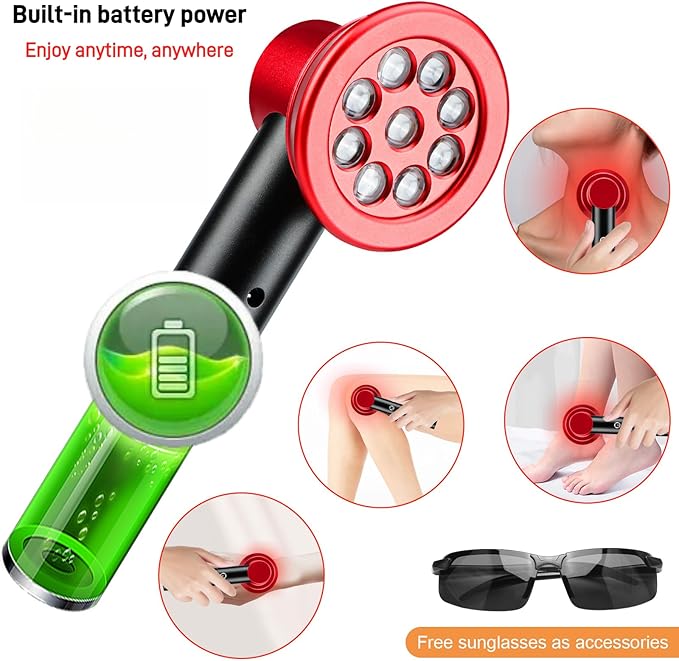 Red Light Therapy, Portable Handheld LED Light Therapy Device, 3 Modes, 630/660/850 nm Wavelengths, for Deep Relief of Muscle and Joint Pain in The Body, Facial Skin Care (Medium)