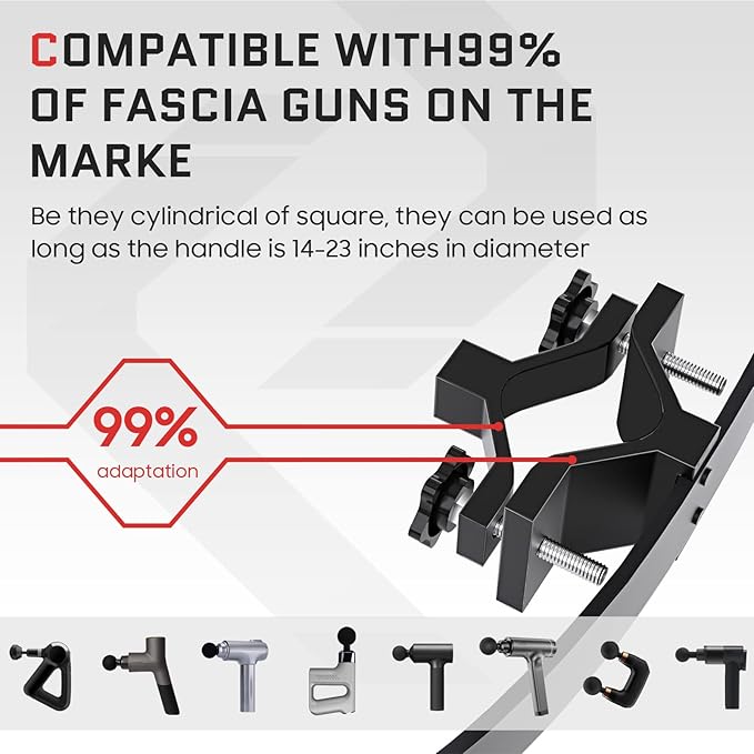 Upgrade Massage Gun Holder, Percussive Massage Gun Mount for Back, Compatible with Most Massage Guns, Design for Hard to Reach Areas