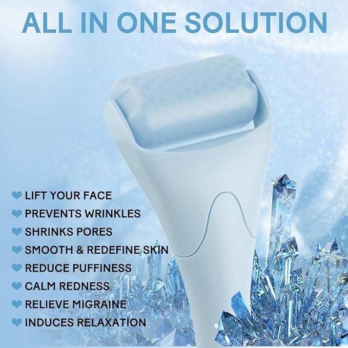 Ice Roller for Face,Eyes,Facial Massager Tool,Soothing Skin Care Tool,Cooling Skincare Device for Puffiness,At-Home Spa Gift for Women