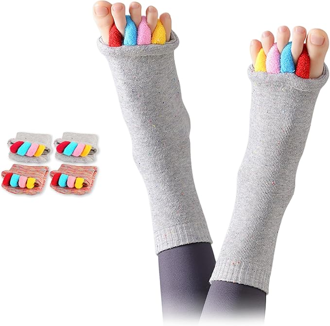 Toe Separator Socks for Yoga Women Men, Bunion Corrector Spacers Socks for Pain Relief & Circulation Improvement