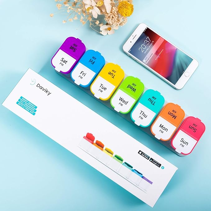 Daviky Extra Large Weekly Pill Organizer, XL Pill Box 2 Times a Day, 7 Day AM PM Medicine Pill Organizer for Supplement, Big Daily Pill Case Holder with Large Container for All Your Vitamin