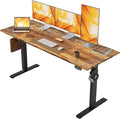 Agilestic Electric Standing Desk, 60 x 24 Inches Height Adjustable Desk, Sit Stand up for Work Office Home, Ergonomic Rising Computer Table with Memory Preset, Rustic Brown