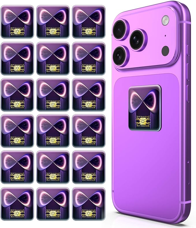 Cell Phone Protection Neutralizers Stickers for Smart Phones/Tablets/Laptops/Computer/WiFi/Priner/TV Electronic Devices Blocker 18 Pcs Purple