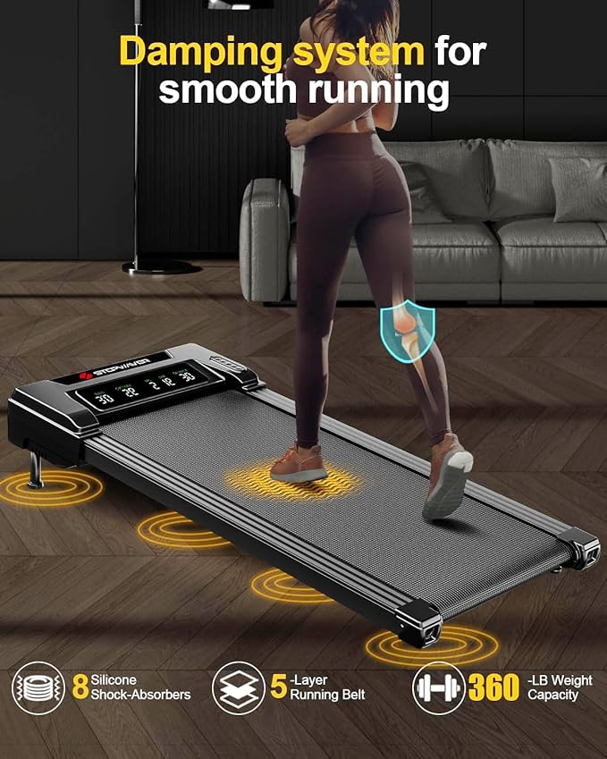 3HP Walking Pad Treadmill with 9% 5-Level Auto Incline, 360 lbs Capacity & Big LED Screen Under Desk Treadmill with Hike/Jog/Run Mode, Compact Treadmills for Home Small/Office,Assembly Free,Wider Belt