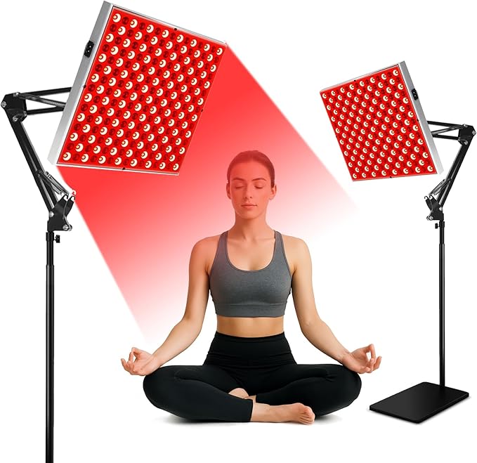 Red Light Therapy for Face, Infrared Light Therapy Lamp with Adjustable Stand, 225 LEDs, 660nm Deep Red and 850nm Near Infrared Panel Device at Home for Skin Vitality, Pain Relief, Full Body