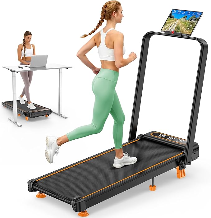 Walking Pad with 10% Incline & Handle Bar, Low Noise Walking Pad Treadmill for Home Small, Upgrade 3.5HP Treadmill with Incline, 4 in 1 Portable Compact Walking Pad with Incline/APP 350lbs