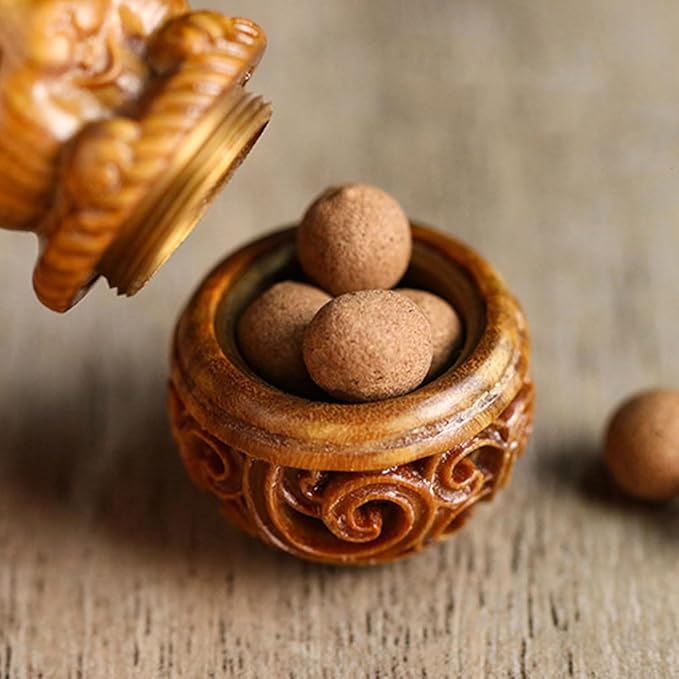 Brown Mini Wood Pills Storage Box Cute 3D Carved Rabbit Pill Organizer Box Container Bin Pendant Accessories Pill Organizers Medication Aids