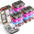 Sabary 16 Pcs Travel Pill Organizers with 10 Compartments Portable Weekly Small Pill Cases Daily Fish Oil Vitamins Medicine Box Dispensers for Pocket Purse Medicine Organizer Essentials(Stylish Color)