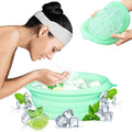 Foldable Ice Bowl with Built-In Ice Tray – Silicone Facial Ice Bath for Shrinking Pores, Boosting Circulation, Cold Plunge Skincare Gift for Men & Women (Green