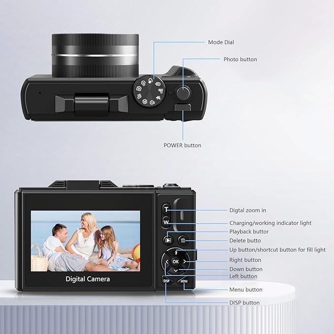 4K/5K Digital Camera for Photography & Video – UHD Vlogging Camera with WiFi, Autofocus, 3" Flip Screen, 18X Zoom – Compact Creator Kit with Lens, Filters & Case (Black)