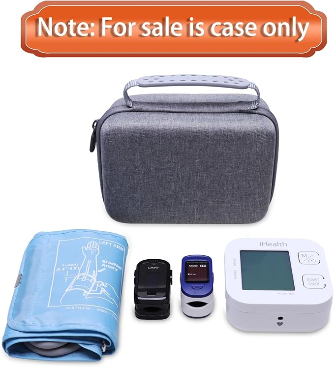 LTGEM Case Compatible with iHealth Track Smart Upper Arm Blood Pressure Monitor, Gray