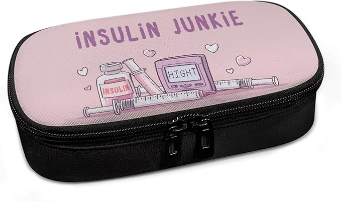 Rnyleeg Pink Insulin Bag for Women Portable Diabetic Supplies Storage Bags with Handle Small Size Diabetic Bags for Supplies Medicine Cooler Bag
