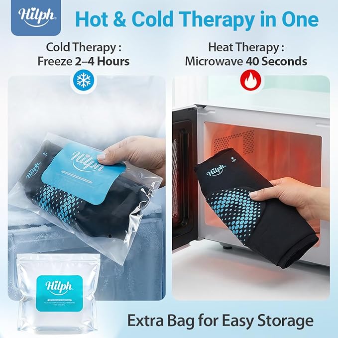 Hilph Ankle Ice Pack Wrap with Massage Ball for Plantar Fasciitis Relief, FSA Eligible, Thickened Gel Ice Sleeve Cold Pack for Foot Ankle Heel Pain Relief, Achilles Tendonitis Relief, Swelling