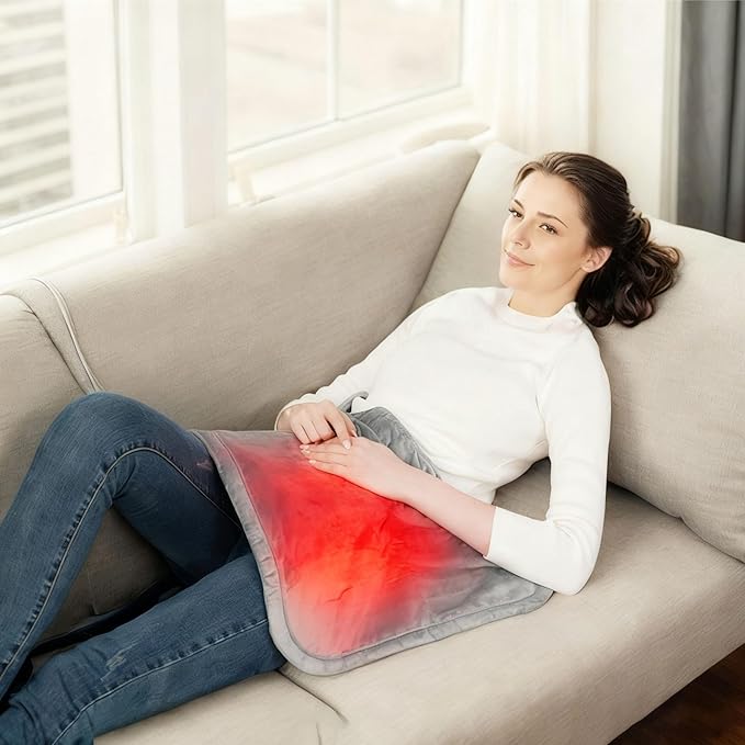 6 Heat & 4 Timer Weighted Heating Pad for Neck & Shoulder → Deep Muscle Pain Relief & Soothing Therapy for Upper Back, Machine Washable, Ideal for Men/Women(Dark Gray,SN-K)