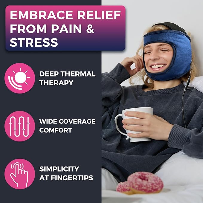 CREATRILL TMJ Relief Products, Face Heating Pad for Jaw Pain, Hot Therapy for Chin, Cheek, and Temple Pain, Tension Headache Relief