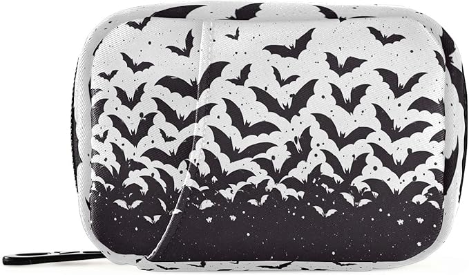 Pill Cases Bag Black Bat Halloween Vitamin Pill Box Organizers 7 Day Medicine Container Case Supplement Holder