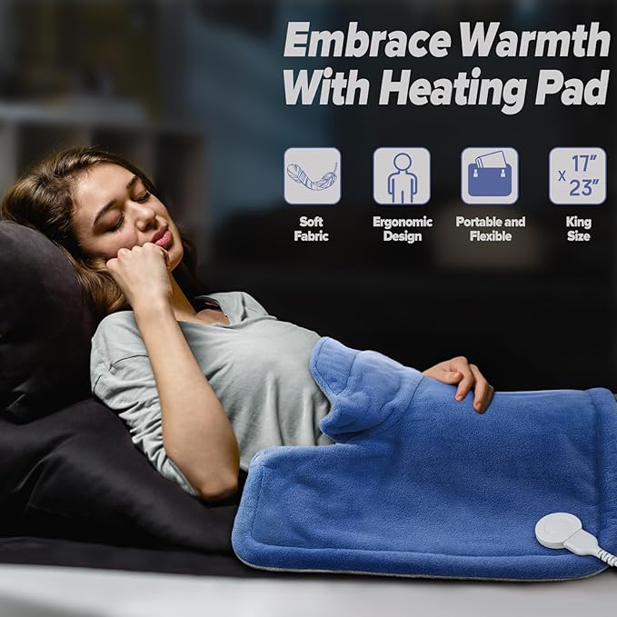 Heating pad for Neck, Back, Shoulder, 3X Deeper Pain Relief, Gifts for Women, Mom, Wife, Dad, 4 Auto-Off, Machine Washable, 6 Heat Settings, Ideal for Mother’s Day, Father’s Day, Christmas, Birthday