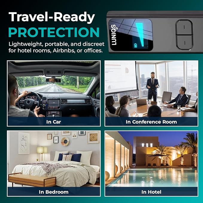 Hidden Camera Detectors -2026- Hidden Bug and Camera Detector & Spy Camera Finder, GPS Tracker Detector, RF Detector & Bug Detector (Laser + LCD Screen) for Travel, Home & Office Security