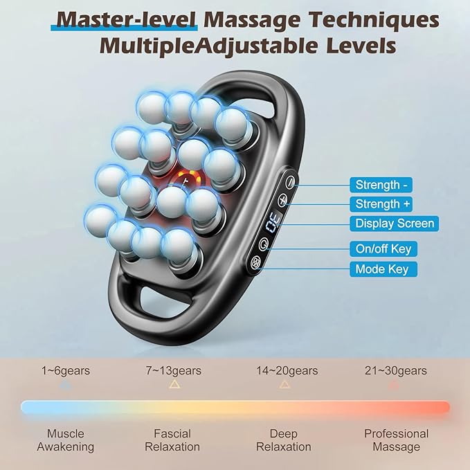 PakaLife 16-Drive 8-Head Massage Gun Set,Gift for Husband,Professional Massage Gun Deep Tissue for Massage Therapy, Back Massager for Pain Relief Deep Tissue(White)