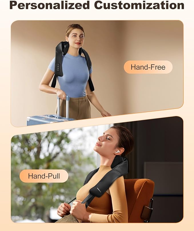 Beleduc Neck and Back Massager with Soothing Heat, FSA Eligible, Cordless Neck Shoulder Massager, Upgraded 4D Shiatsu Deep Kneading Massage for Back Shoulder