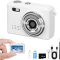 Mini Keychain Camera, FHD 1080p Mini Digital Camera with 32GB SD Card, Flash, 6 Creative Filters, 0.96" HD Display, 100 Mins Battery Life for Travel Recording Birthday Gifts (Modern, White)