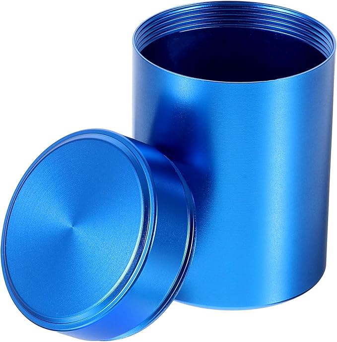 Small Pill Case Metal Portable Aluminium Alloy Round Pill Box Container Waterproof Pocket Medicine Box Holder Organizer Travel Camping Daily Outdoor Supplements Bottle for Vitamin Fish Oils