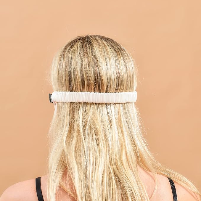 THXSILK Sleep Mask 100% 25 Momme Pure Mulberry Silk Super Smooth Cooling Sleep Eye Mask Blackout for Women/Man/Kids, Eye Cover with Wide Head Strap for Good Night Sleep, White