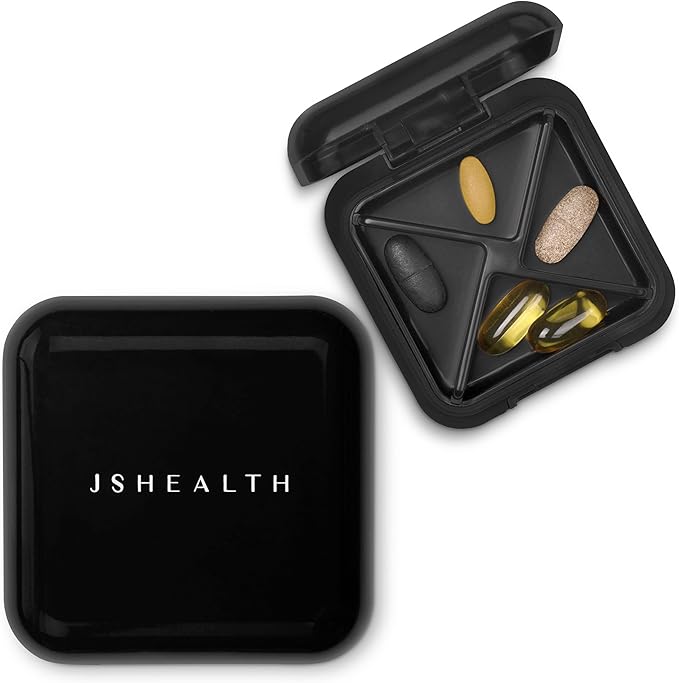 JSHealth Signature Pill Organiser - Pill Case for Daily Supplements - Travel Pill Box - BPA-Free Pill Container