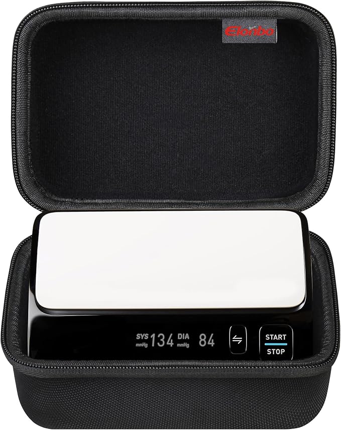 Elonbo Carrying Case for OMRON Evolv Bluetooth Wireless Upper Arm Blood Pressure Monitor, for OMRON Evolv BP7000 Portable One-Piece BP Monitor Storage Holder, Black