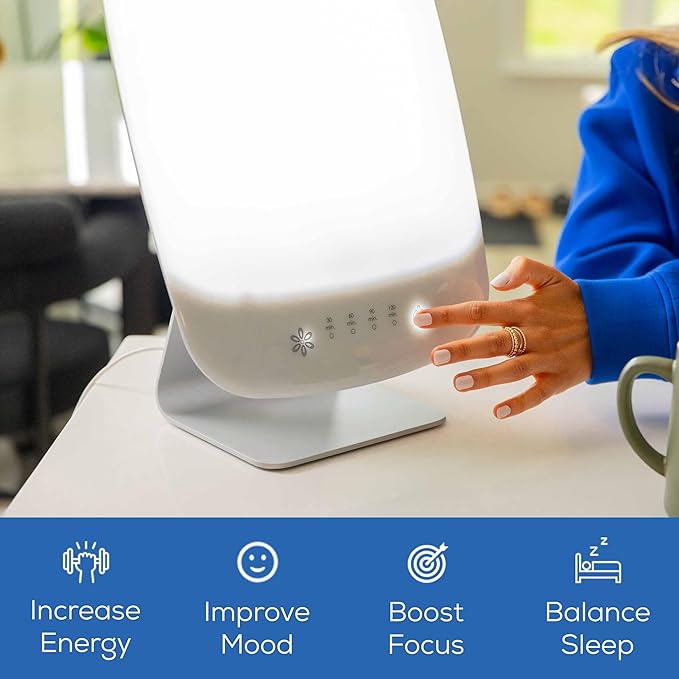 Beurer TL95 Light Therapy Lamp with 10,000 Lux, Extra Bright Lamp with Sunshine Like LED and 6 Dimmer Levels, Memory Function and Timer