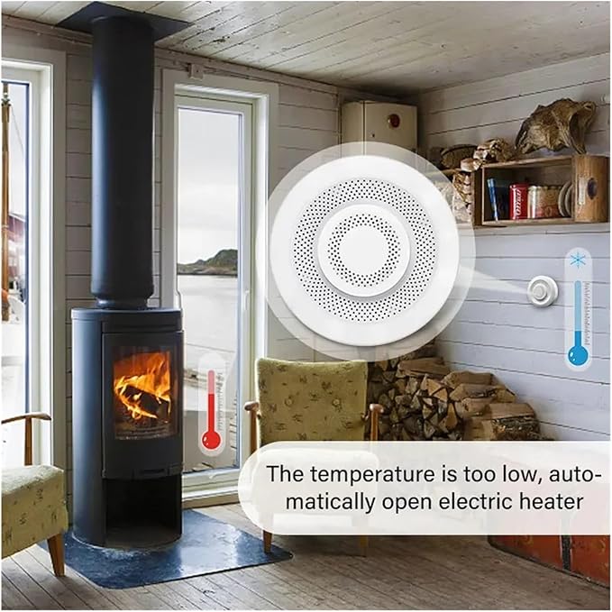 Smart Zigbee WiFi Air Quality Sensor Monitor, Indoor Air Box Detector, PM2.5 CO2 Meter Formaldehyde VOC Temperature Humidity Sensor with Gateway(Zigbee Water Sensor)