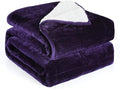 Alomidds Weighted Blanket Queen Size 15lbs 60 x 80 inches,Adult Weighted Blankets with Soft Plush Fleece,Fluffy Thick Warm Sherpa & Cozy Flannel Heavy Blanket for Sofa Bed,Purple