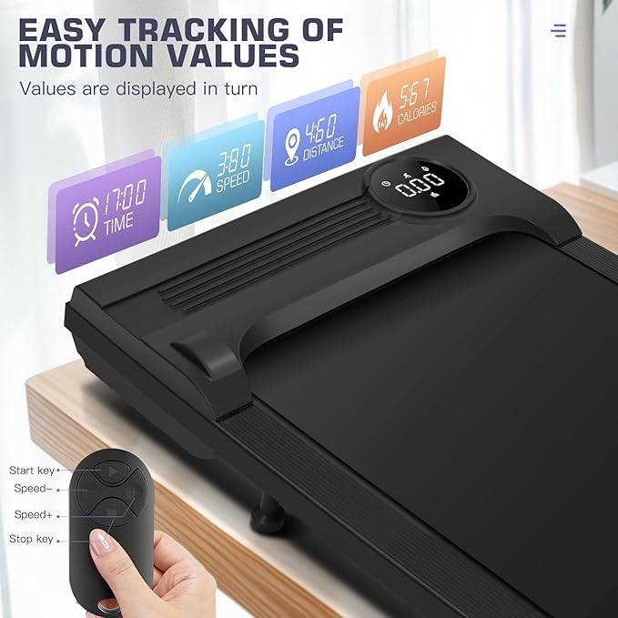 ANCHEER Walking Pad 3.0HP Under Desk Treadmill 300lbs Weight Capacity with Remote Control, Compact Electric Treadmills for Home/Gym/Office with LED Screen, Ultra-Quiet, Installation-Free