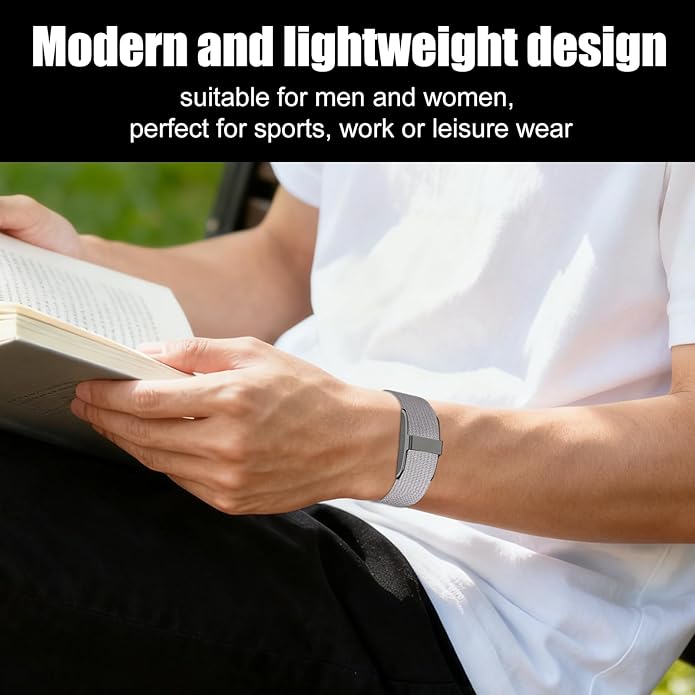 Replacement Nylon Loop for Hume Band, Soft Breathable Woven Wristband with Adjustable Metal Buckle for Hume Health Band Fitness Tracker All-Day Comfort Wear