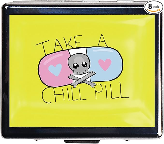 Silver Vintage Pill Box 7 Day Metal Pill Box with Mirror and 8 Compartments Cute Travel Pill Organizer for Purse (Take)