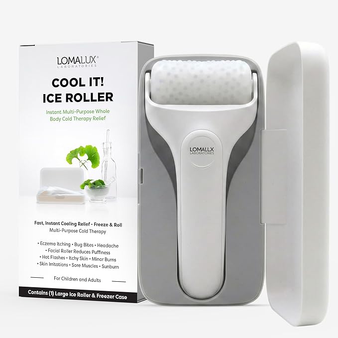 Loma Lux Cool IT! ICE Roller – Multi-Purpose Face & Body Cold Therapy for Skin Itch, Puffiness, Eczema, Minor Burns & Sunburn Relief | Soothing, Reusable