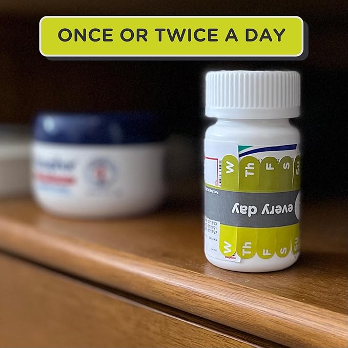 TOOKTAKE Daily Tracking Stickers for Vitamins & Medication in Any Form,Vitamin Organizer,Easy Pill Tracker,Daily Pill Organizer,Medicine Organizer,Weekly Pill Box,7 Day Week, AM/PM,Day & Night