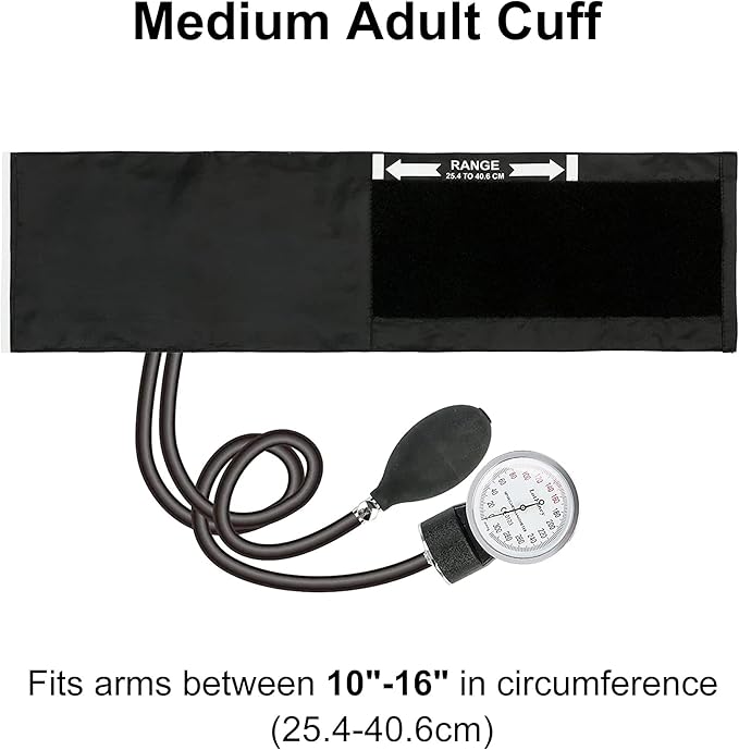 LotFancy Manual Blood Pressure Cuff Adult, Professional BP Cuff 10"-16", Standard Adult Size Sphygmomanometer with Carrying Case and Zero Calibration for Home Medical, Nursing Student, Doctor, Nurse