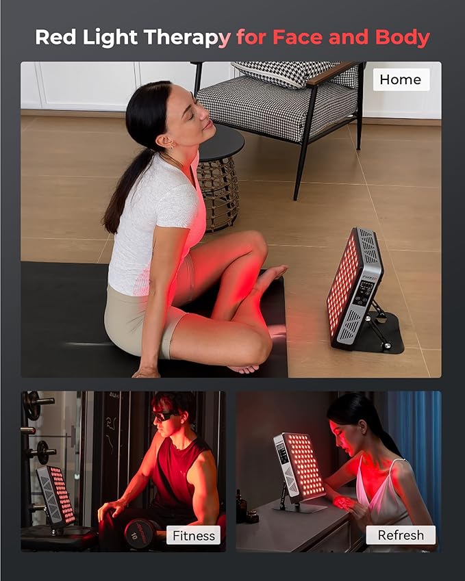 2026 Upgraded Red Light Therapy for Body Face, Dual Chip 660nm 850nm Red Light Panel with 3 Modes, Dimmable & Timer, Infrared Light Therapy for Home Office Gym, Basic 78 LEDs
