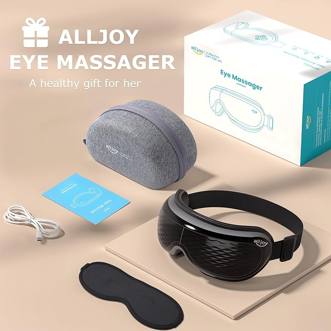 ALLJOY Eye Massager with Heat and Cooling, Lightweight Eye Massager with Removable Gel Mask, Mothers Day Gifts for Women Men Her Him Eye Care Devices for Migraine, Reduce Dry Eyes