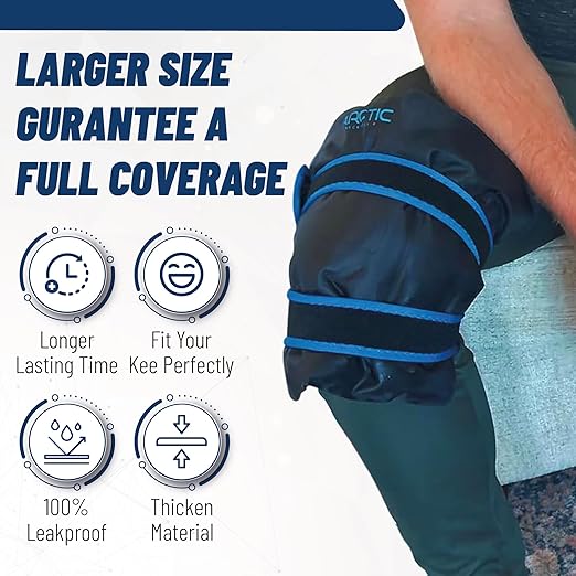 Two Pack - Knee and Elbow Ice Pack Wrap | Reusable Gel Ice Pack, Arm Ice Sleeve, Knee Pain Relief